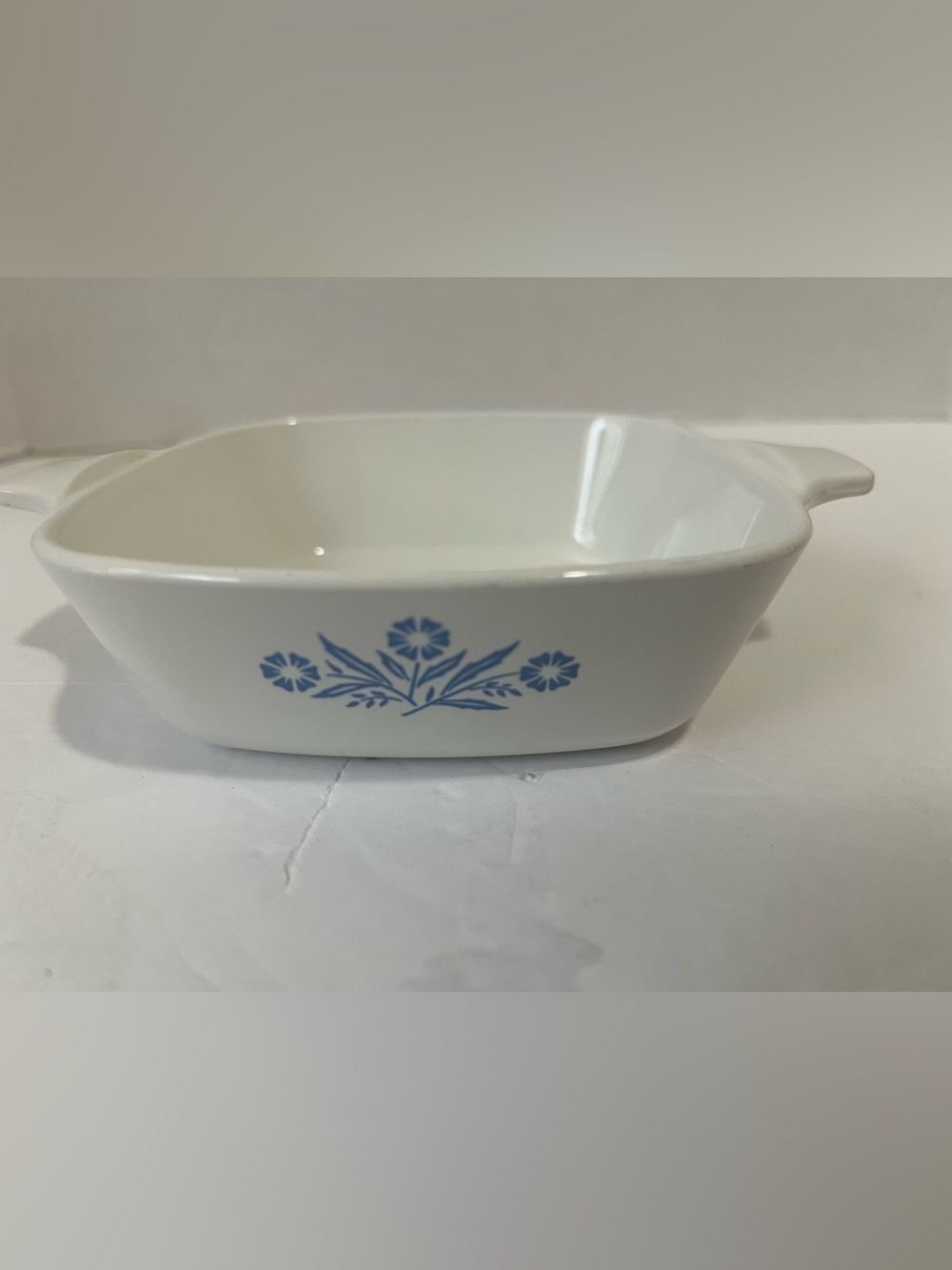 Corning Ware Corelle 5" X 5" Cassarole  Oven & Microwave Safe White blue floral